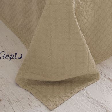Покривало стьобане з наволочкою 180x240 LIMASSO CAMBRIDGE OXFORD TAN бежеве 800469 фото