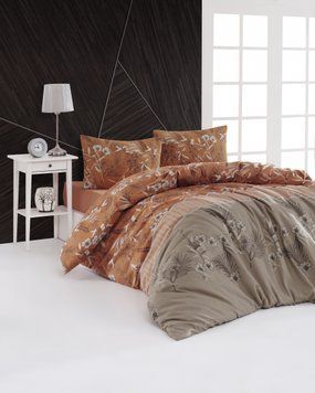 Євро комплект постільної білизни First Choice фланель Burrell taba (caramel) 200x220 m017180 фото