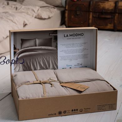 Постільна білизна із вареної бавовни La Modno CAPPUCCINO капучіно півтораспальна 200305 фото