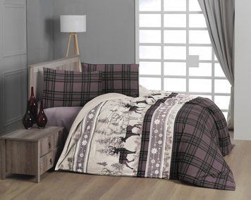 Євро комплект постільної білизни First Choice фланель Happyness lilac 200x220 m018107 фото