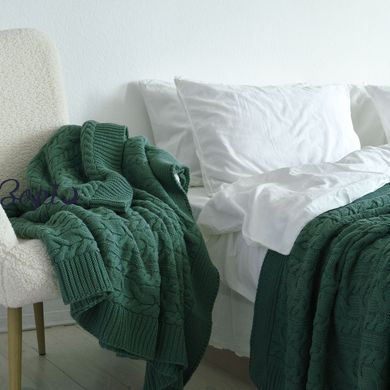 Покривало 220х240 LA MODNO GENOVA DUCK GREEN темно-зелене 200415 фото