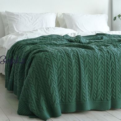 Покривало 220х240 LA MODNO GENOVA DUCK GREEN темно-зелене 200415 фото