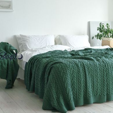 Покривало 220х240 LA MODNO GENOVA DUCK GREEN темно-зелене 200415 фото
