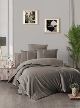 Євро комплект постільної білизни First Choice сатин де люкс Fantasy brown 200x220 m017512 фото