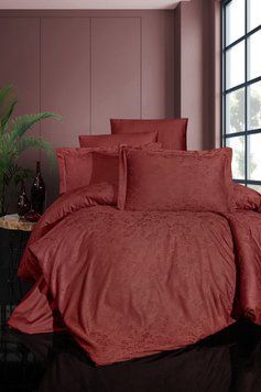 Євро комплект постільної білизни First Choice жаккард Wella cinnamon 200x220 m017433 фото