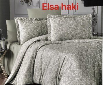 Євро комплект постільної білизни Altinbasak жаккард Elsa haki m017550 фото