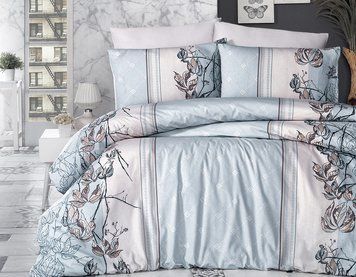 Євро комплект постільної білизни First Choice de luxe ранфорс кольоровий Arnica mint 200x220 m015681 фото