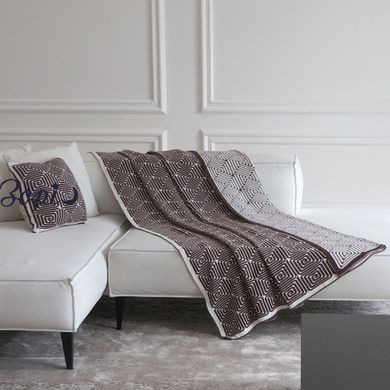 Плед 150x200 LA MODNO MONOGRAM BROWN-ECRU коричнево-бежевий 200186 фото
