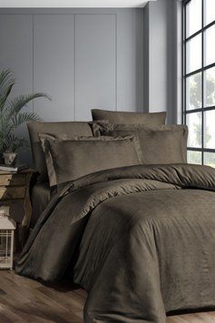 Сімейний комплект постільної білизни First Choice жаккард Amore brown 2x160x220 m018196 фото