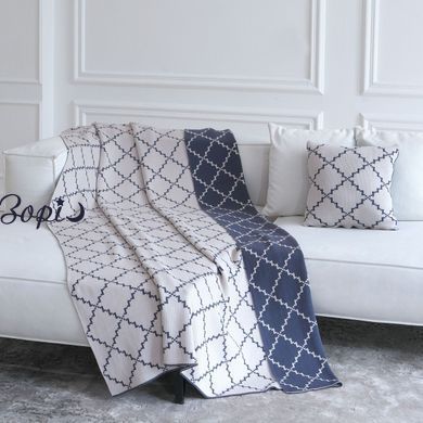 Плед 150x200 LA MODNO DIAMOND BLUEBERRY-BEIGE фіолетово-бежевий 200178 фото