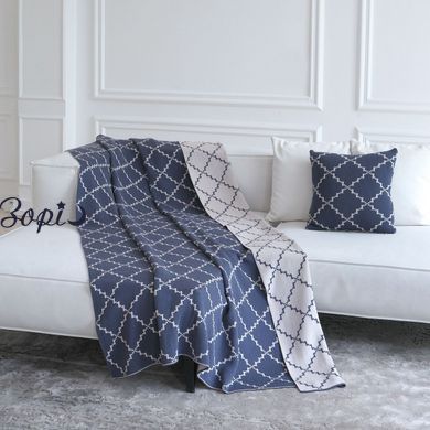 Плед 150x200 LA MODNO DIAMOND BLUEBERRY-BEIGE фіолетово-бежевий 200178 фото