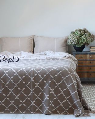 Плед 150x200 LA MODNO DIAMOND DARK BEIGE-BEIGE темно бежевий-бежевий 200177 фото