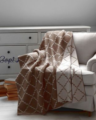 Плед 150x200 LA MODNO DIAMOND DARK BEIGE-BEIGE темно бежевий-бежевий 200177 фото