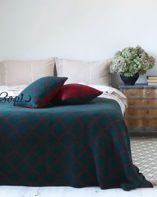 Плед 150x200 LA MODNO DIAMOND GREEN-BURGUNDY зелений-бордовий 200261 фото