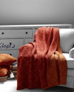 Плед 150x200 LA MODNO DIAMOND ORANGE-MUSTARD помаранчовий-гірчичний 200176 фото