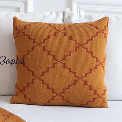 Плед 150x200 LA MODNO DIAMOND ORANGE-MUSTARD помаранчовий-гірчичний 200176 фото