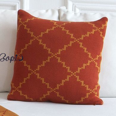 Плед 150x200 LA MODNO DIAMOND ORANGE-MUSTARD помаранчовий-гірчичний 200176 фото