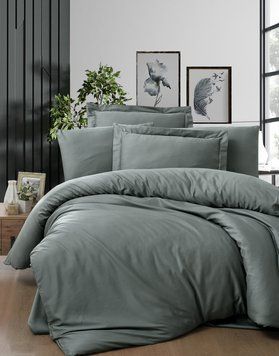 Євро комплект постільної білизни First Choice сатин люкс Snazzy Moon Mist 200x220 m018219 фото