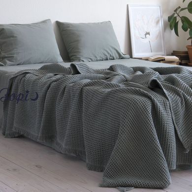Покривало 220х240 LA MODNO PIKE STONEWASHED FRENCH GREEN блідо-зелене 200369 фото