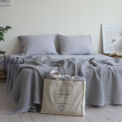 Покривало 220х240 LA MODNO PIKE STONEWASHED PEARL GRAY сіре 200388 фото