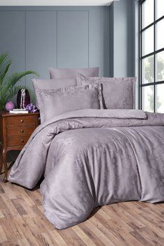Євро комплект постільної білизни First Choice жаккард Herra lavender 200x220 m017439 фото