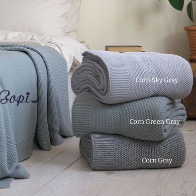 Покривало 220х240 LA MODNO CORN GREEN-GRAY сіро-зелене 200375 фото