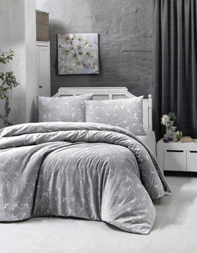 Євро комплект постільної білизни First Choice сатин Aqua серія Celina grey 200x220 m017536 фото