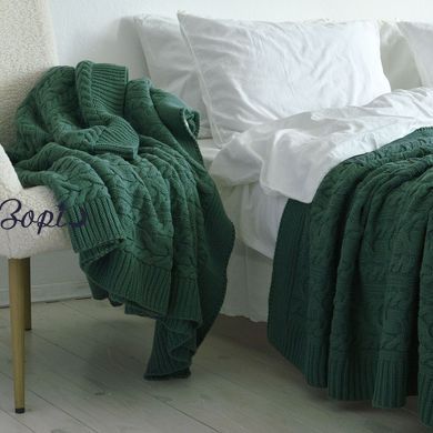 Покривало 170х240 LA MODNO GENOVA DUCK GREEN темно-зелене 200416 фото