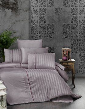 Євро комплект постільної білизни First Choice сатин де люкс Modalife lavender 200x220 m017503 фото